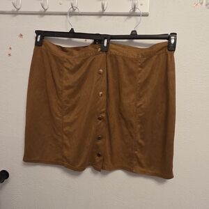 Brown Button-Up Women's Skirt